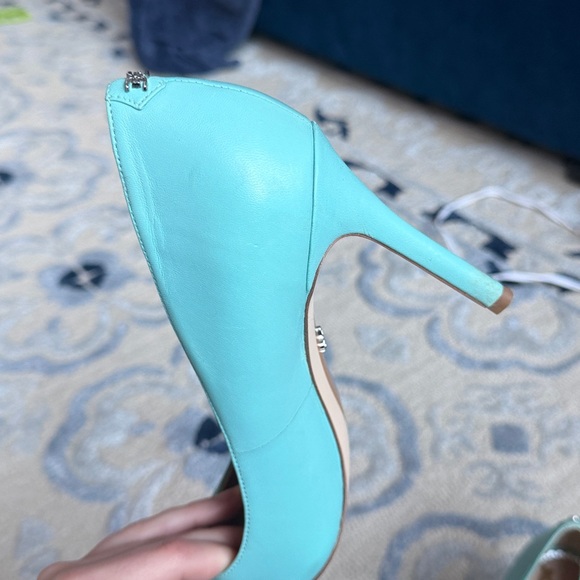 Sam Edelman Aquamarine Blue Pointy Toe Pumps Heels - Picture 7 of 7